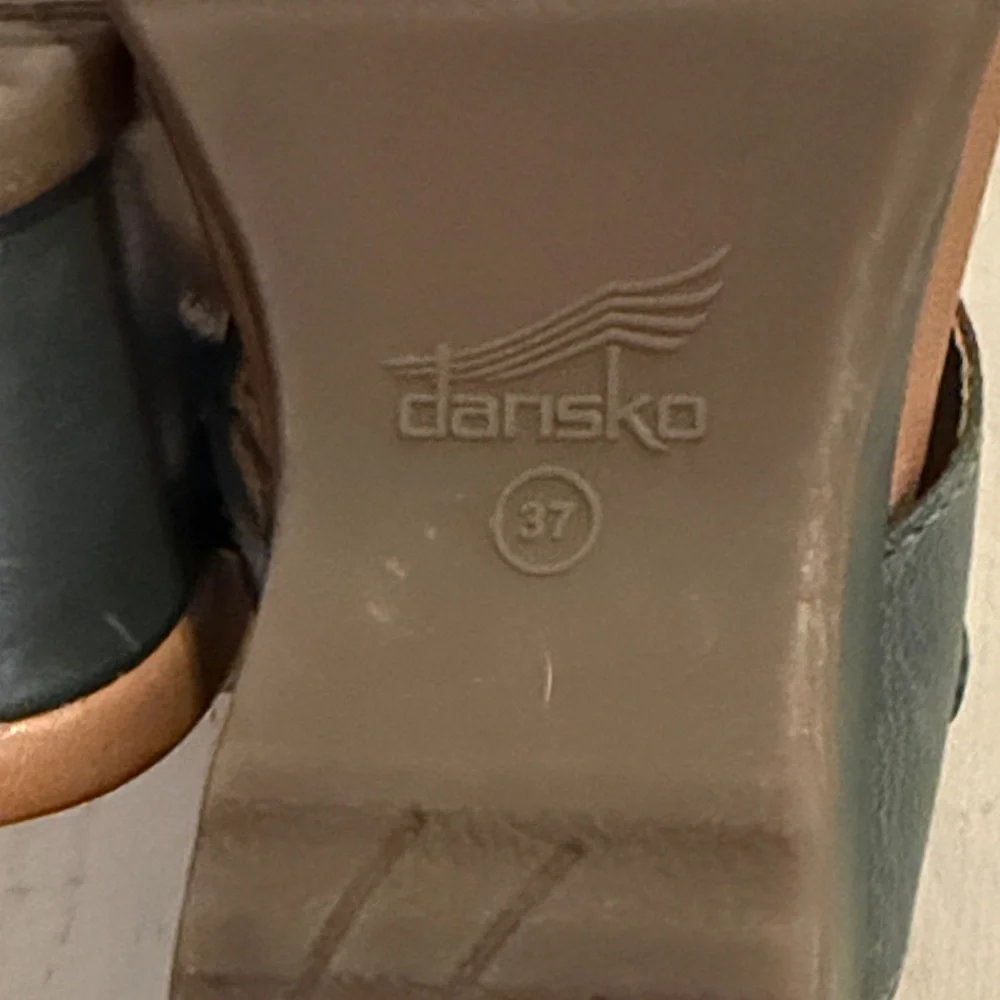 Dansko Ana Blue Leather Strappy Wedge Sandals 37 $150